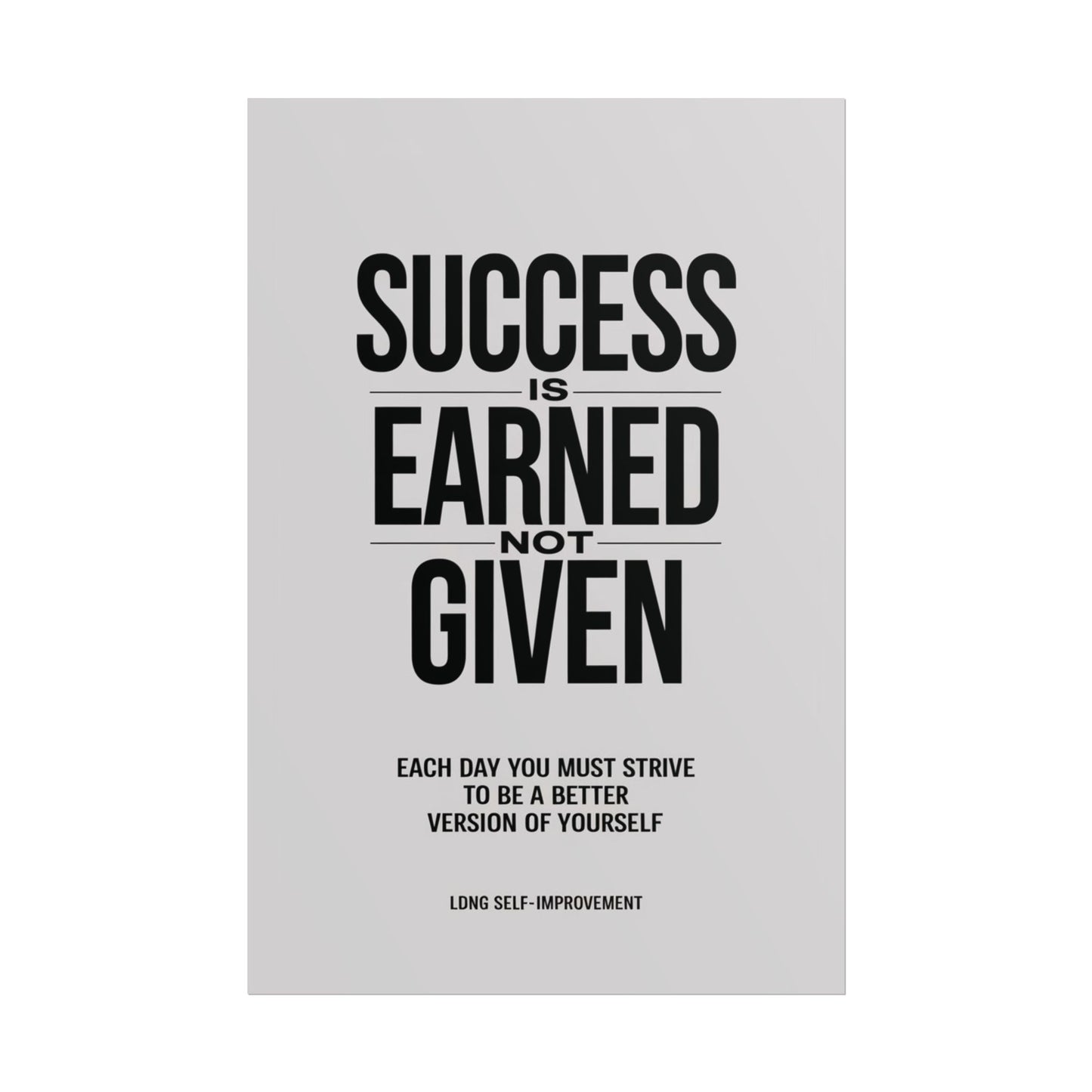 'Success is Earned Not Given' Poster