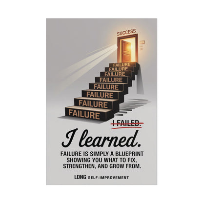 Self-Improvement Wall Art Poster - "i failed, LEARNED"